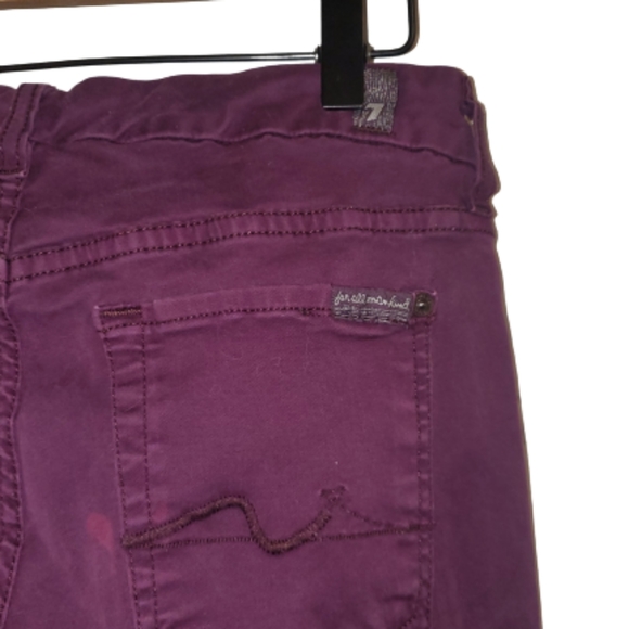 7FAMK Gwenevere Skinny Jeans Purple Mauve Size 27/ 4 - Picture 4 of 12